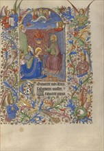 The Coronation of the Virgin; Spitz Master, French, active about 1415 - 1425, Paris, France; about 1420; Tempera colors, gold