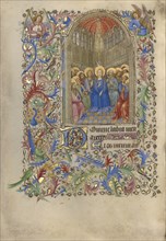 Pentecost; Spitz Master, French, active about 1415 - 1425, Paris, France; about 1420; Tempera colors, gold, and ink