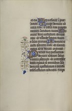 Decorated Text Page; Ghent, probably, Belgium; about 1450 - 1455; Tempera colors, gold leaf, and ink on parchment