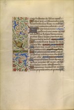 Decorated Text Page; Tours, France; about 1480 - 1485; Tempera colors, gold, and ink on parchment; Leaf: 16.4 x 11.6 cm