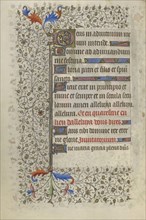 Decorated Text Page; Paris, France; about 1415 - 1420; Tempera colors, gold paint, gold leaf, and ink on parchment