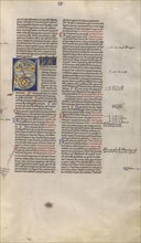 Inhabited Initial S; Paris, France; about 1170 - 1180; Tempera colors, gold leaf, and ink on parchment; Leaf: 44.3 x 29.1 cm
