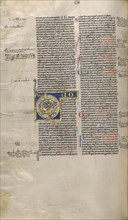 Inhabited Initial D; Paris, France; about 1170 - 1180; Tempera colors, gold leaf, and ink on parchment; Leaf: 44.3 x 29.1 cm