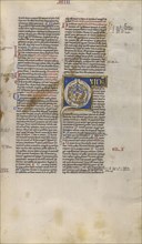 Inhabited Initial Q; Sens, or, France; about 1170 - 1180; Tempera colors, gold leaf, and ink on parchment; Leaf: 44.3 x 29.1 cm