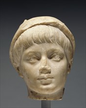 Portrait Head of a Boy as Mercury; Roman Empire; second half of 2nd century; Marble; 16 cm 6 5,16 in