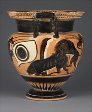 Mixing Vessel with Odysseus Escaping from the Cyclops's Cave; Athens, Greece; second half of 6th century B.C; Terracotta