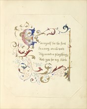 Illuminated Manuscript Poem; British; England; 1843 - 1845; Red, blue, green and pink ink with gilding; 17.1 x 16.3 cm