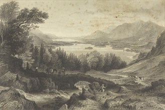 Derwent & Bassenthwaite Lakes, - Keswick & Skiddaw in the Distance, Cumberland; George Pickering, A. Le Petit; England; 1843