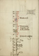 Calendar Page; Utrecht, probably, Netherlands; about 1405 - 1410; Tempera colors, gold leaf, and ink on parchment