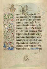 Decorated Text Page; Nicolas Spierinc, Flemish, active 1455 - 1499, Antwerp, illuminated, Belgium; 1469; Tempera colors, gold