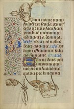 Decorated Text Page; Nicolas Spierinc, Flemish, active 1455 - 1499, Antwerp, illuminated, Belgium; 1469; Tempera colors, gold