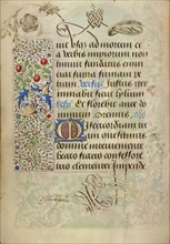 Decorated Text Page; Nicolas Spierinc, Flemish, active 1455 - 1499, Antwerp, illuminated, Belgium; 1469; Tempera colors, gold