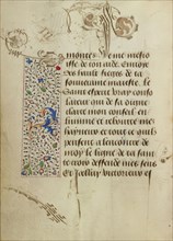 Decorated Text Page; Nicolas Spierinc, Flemish, active 1455 - 1499, Ghent, written, Belgium; 1469; Tempera colors, gold leaf