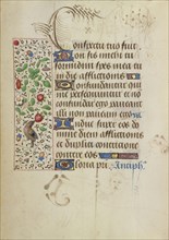 Decorated Text Page; Nicolas Spierinc, Flemish, active 1455 - 1499, Ghent, written, Belgium; about 1471; Tempera colors, gold