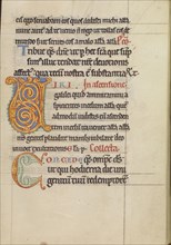 Decorated Initial V; Decorated Initial C; Steinfeld, Germany; about 1180; Tempera colors, gold, silver, and ink on parchment