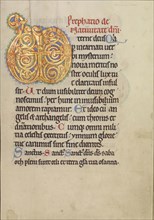 Decorated Monogram VD; Steinfeld, Germany; about 1180; Tempera colors, gold, silver, and ink on parchment; Leaf: 25.2 x 17.9 cm