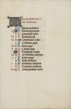 Calendar Page; Ghent, bound, Belgium; 1450s; Tempera colors, gold leaf, gold paint, and ink on parchment; Leaf: 26.4 x 18.4 cm