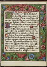 Decorated Text Page; Strasbourg, France; early 16th century; Tempera colors on parchment; Leaf: 13.5 x 10.5 cm