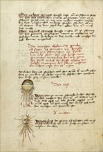 Comets; Augsburg, Germany; shortly after 1464; Watercolor and ink on paper bound between original wood boards covered with