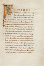 Decorated Initial F; Saint Gall, Switzerland; late 10th century; Tempera colors, gold paint, silver paint, and ink on parchment