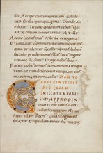 Decorated Initial C; Saint Gall, Switzerland; late 10th century; Tempera colors, gold paint, silver paint, and ink on parchment