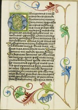 Decorated Initial O; Workshop of Valentine Noh, Bohemian, active 1470s, Prague, Bohemia, Czech Republic; about 1470 - 1480