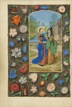The Visitation; Master of the Dresden Prayer Book or workshop, Flemish, active about 1480 - 1515, Bruges, Belgium; about 1480
