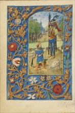 David and Goliath; Master of the Dresden Prayer Book or workshop, Flemish, active about 1480 - 1515, Bruges, Belgium