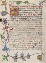 Decorated Initial S; Salzburg, Austria; about 1485; Tempera colors, gold leaf, and ink on parchment; Leaf: 17.6 x 13 cm