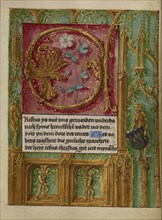 Decorated Initial C; Workshop of Gerard Horenbout, Flemish, 1465 - 1541, Cologne, written, Germany; about 1500; Tempera colors