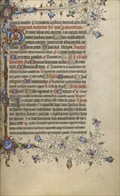 Decorated Text Page; London, England; 1420 - 1430; Tempera colors, gold leaf, gold paint, and ink on parchment