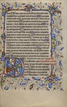 Decorated Initial D; London, England; 1420 - 1430; Tempera colors, gold leaf, gold paint, and ink on parchment