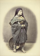 Mendicant Nun; Felice Beato, 1832 - 1909, Japan; 1866 - 1867; Hand-colored Albumen silver print