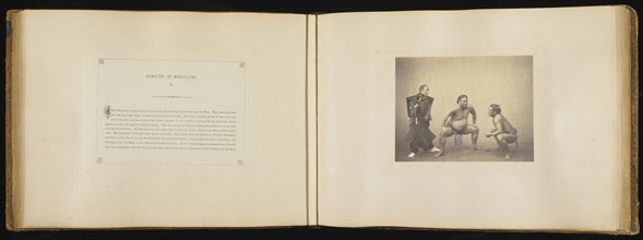 Sumotori or Wrestlers; Felice Beato, 1832 - 1909, Japan; 1866 - 1867; Hand-colored Albumen silver print
