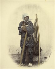 Coolie; Felice Beato, 1832 - 1909, Japan; 1866 - 1867; Hand-colored Albumen silver print