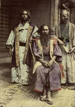 Aino sic Chiefs; Felice Beato, 1832 - 1909, Japan; 1866 - 1867; Hand-colored Albumen silver print