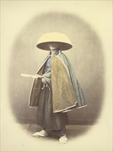 Priest Travelling; Felice Beato, 1832 - 1909, Japan; 1866 - 1867; Hand-colored Albumen silver print