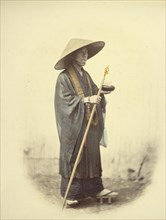 Priest with Pastoral Staff; Felice Beato, 1832 - 1909, Japan; 1866 - 1867; Hand-colored Albumen silver