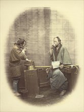 Saki Seller; Felice Beato, 1832 - 1909, Japan; 1866 - 1867; Hand-colored Albumen silver print