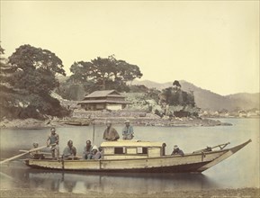 House Boat; Felice Beato, 1832 - 1909, Japan; 1866 - 1867; Hand-colored Albumen silver print