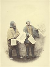 News Vendors; Felice Beato, 1832 - 1909, Japan; 1866 - 1867; Hand-colored Albumen silver print