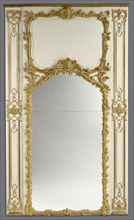 Frame for a Mirror with Two Narrow Panels; Paris, France; 1751 - 1753; Oak, carved, gilded and painted; modern mirror glass; 329