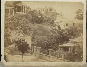 View in Hong-Kong - Bungalow of French Admiral in Foreground; Felice Beato, 1832 - 1909, Hong Kong; 1860