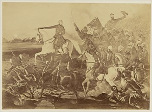 Copy Photograph of a Painting by Henry Hope Crealock Depicting a Battle Scene During the Indian Mutiny; Felice Beato English