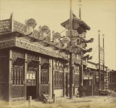 Shops and Street, Chinese City of Peking; Felice Beato, 1832 - 1909, China; 1860; Albumen silver print
