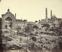 Rumi Darwaza and The Imambara; Felice Beato, 1832 - 1909, Henry Hering, 1814 - 1893, India; 1858