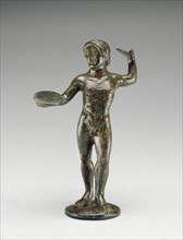 Statuette of a Discus Thrower; Etruria; 480 B.C; Bronze; 8.5 × 5.5 × 2.5 cm, 3 3,8 × 2 3,16 × 1 in