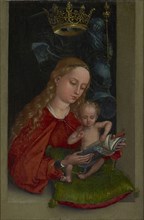 Madonna and Child in a Window; Martin Schongauer, German, about 1450,1453 - 1491, Germany; about 1485 - 1490; Oil on panel