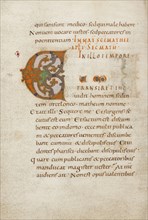 Decorated Initial C; or Reichenau, Germany; late 10th century; Tempera colors, gold paint, silver paint, and ink on parchment