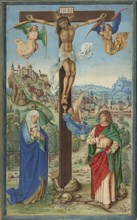 The Crucifixion; Franconia, probably, Germany; fourth quarter of 15th century; Tempera colors and gold on parchment